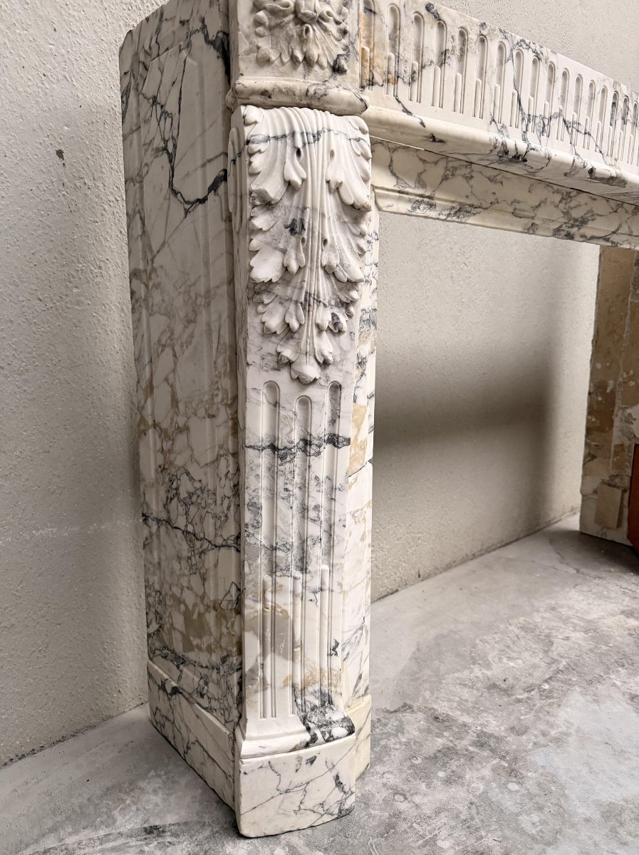 Italian Fireplace Mantel In 'breccia Violetta' -photo-2