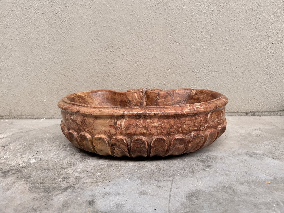 Fontaine Murale ou Lavabo en Marbre 'Rosso Verona'-photo-1