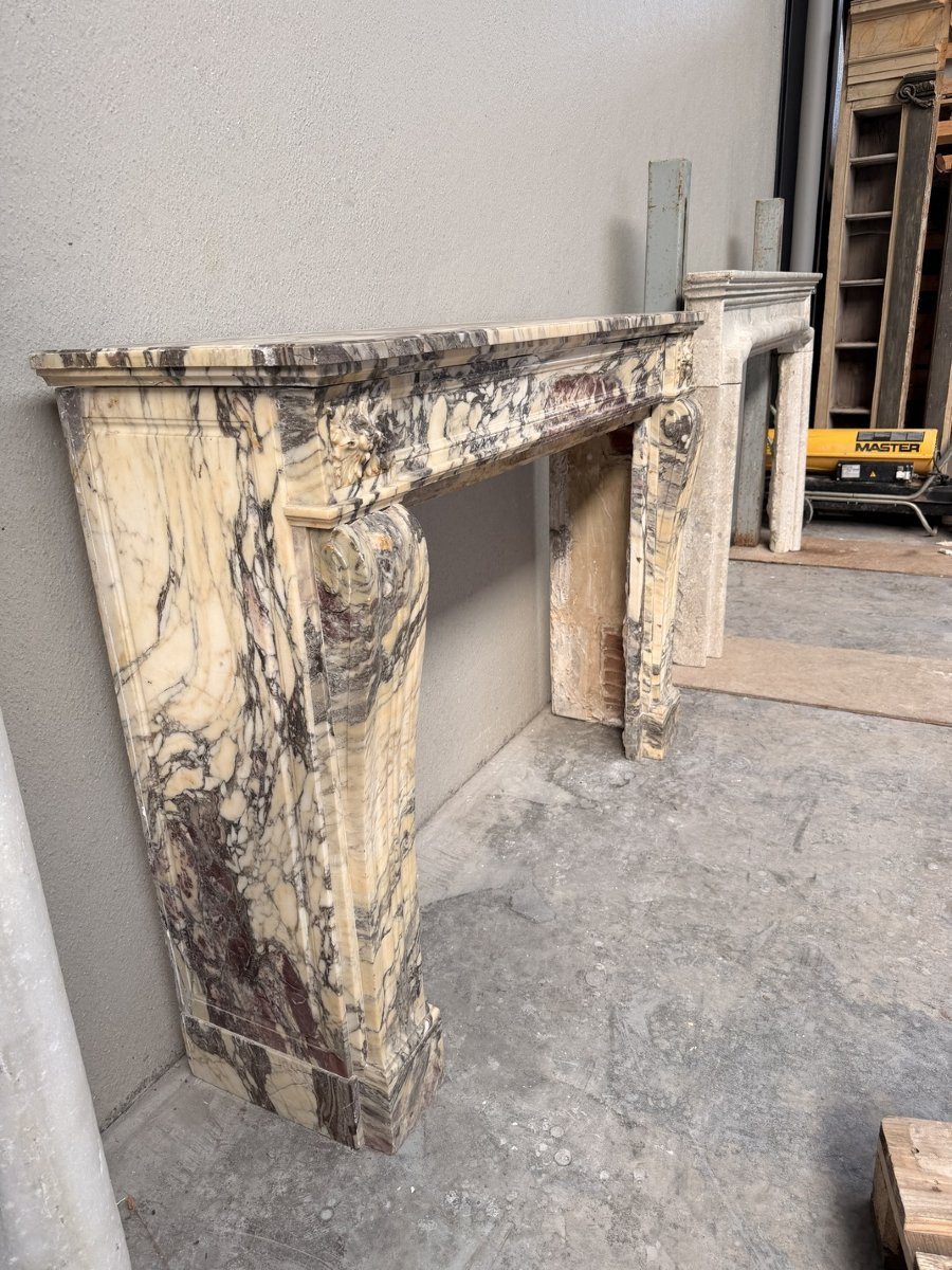 Cheminée Louis XVI en Marbre 'Breccia Violetta'-photo-3