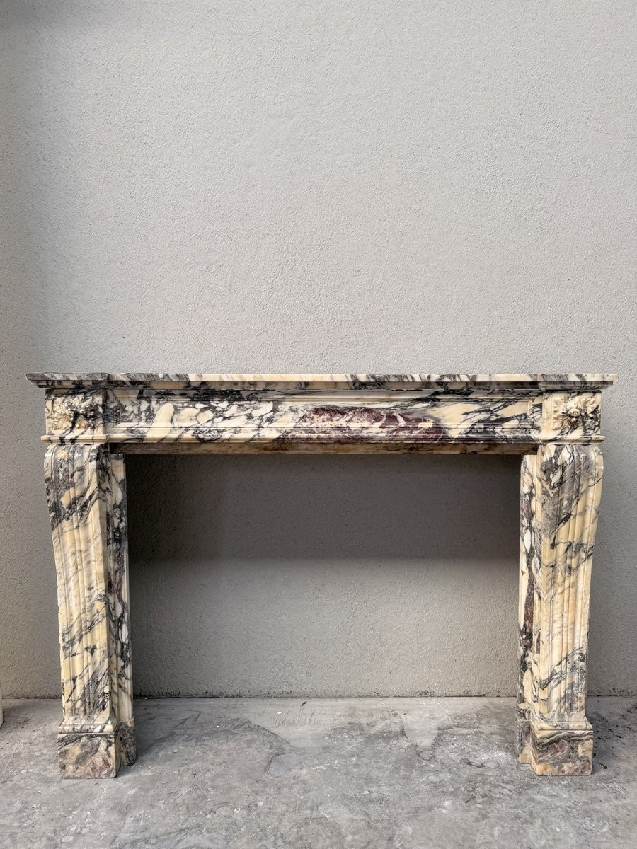 Cheminée Louis XVI en Marbre 'Breccia Violetta'-photo-4