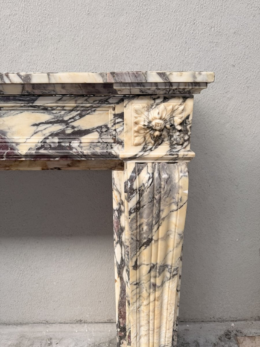 Cheminée Louis XVI en Marbre 'Breccia Violetta'-photo-3