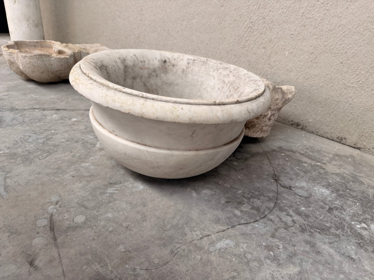 Ancien Lavabo en Marbre Carrare-photo-3