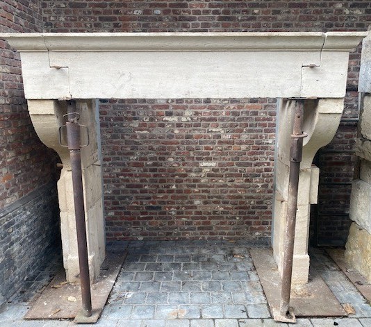 Louis XIII Style Fireplace Mantel In French Limestone