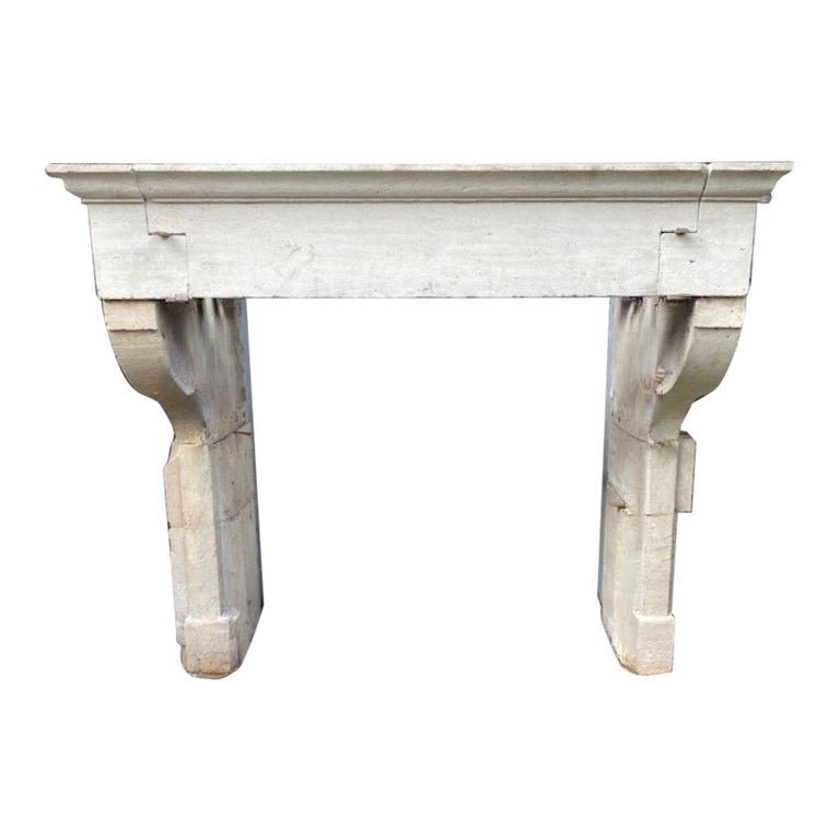 Louis XIII Style Fireplace Mantel In French Limestone