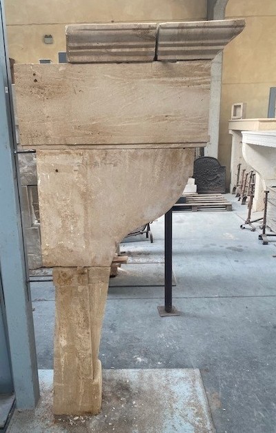 French Limestone Fireplace-photo-3