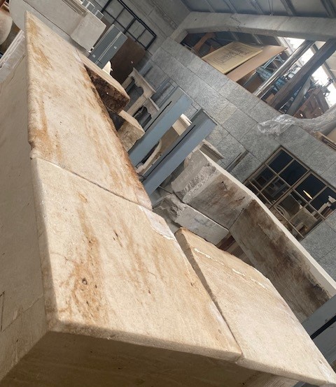 French Limestone Fireplace-photo-2