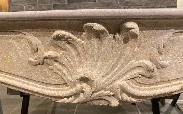 French Limestone Fireplace Mantel-photo-3