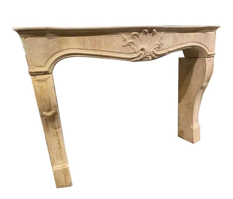 French Limestone Fireplace Mantel