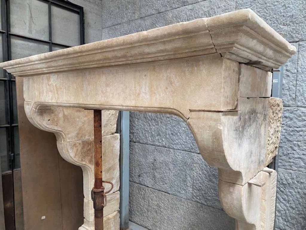 French Limestone Fireplace-photo-2