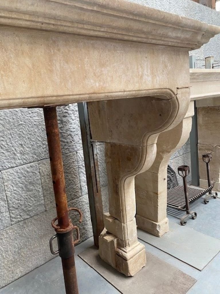 French Limestone Fireplace-photo-3