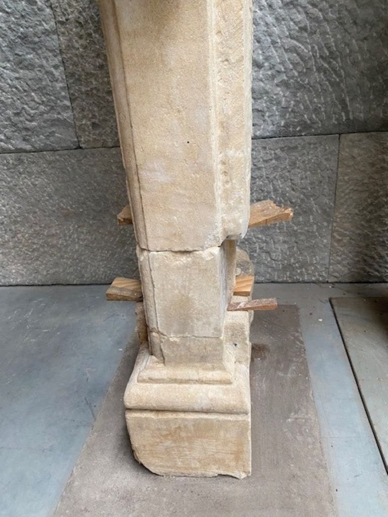 French Limestone Fireplace-photo-2