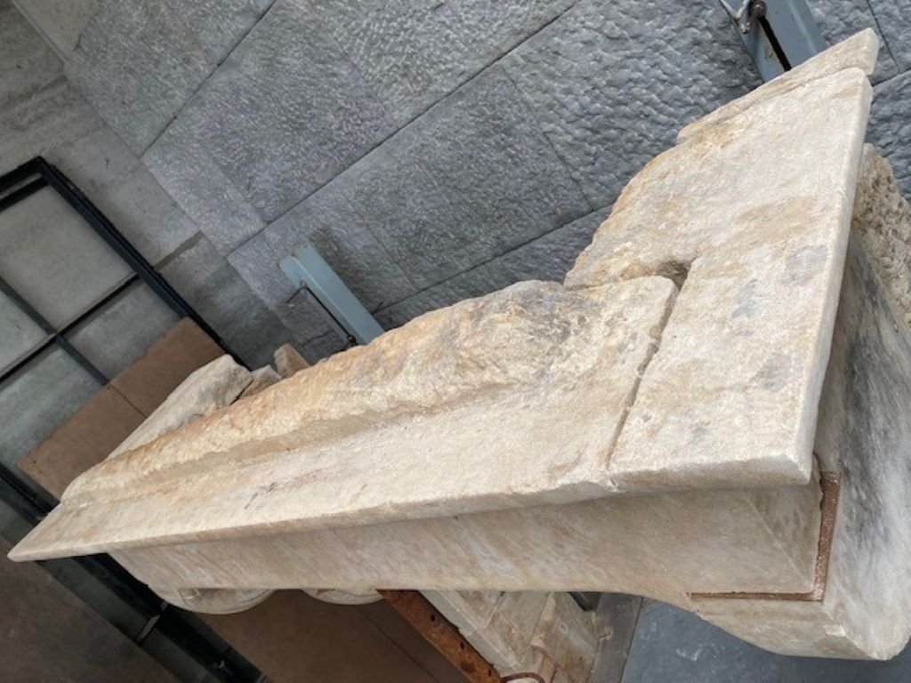 French Limestone Fireplace-photo-5