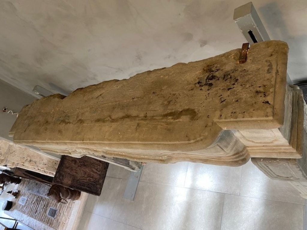 French Limestone Fireplace-photo-4