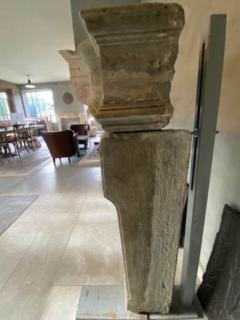 French Limestone Fireplace-photo-6
