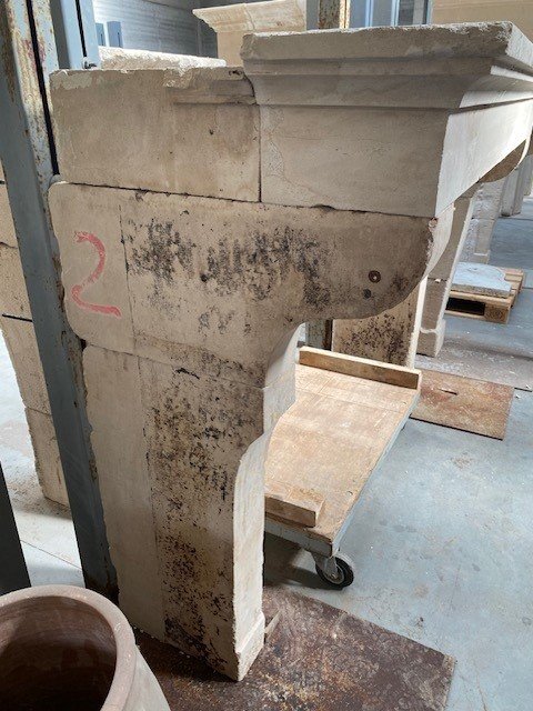 French Limestone Fireplace-photo-3