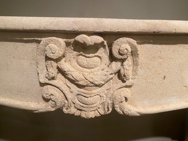 French Limestone Fireplace-photo-2