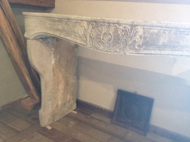 Fireplace In French Grey Basalt, 19th Century