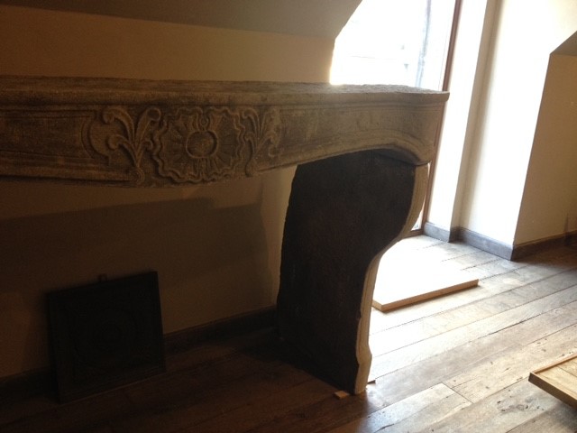Fireplace In French Grey Basalt, 19th Century-photo-2