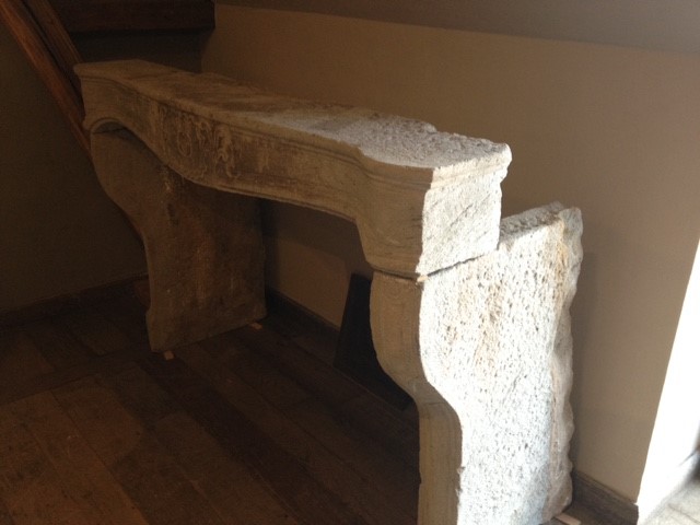 Fireplace In French Grey Basalt, 19th Century-photo-4