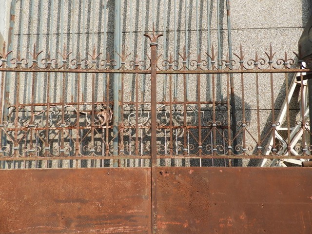 Iron Gate With 2 Stone Pillars, 19th Century-photo-3