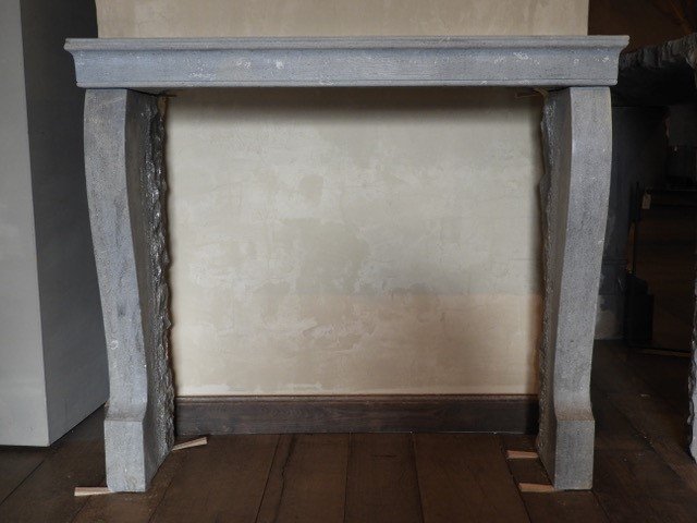 Small Fireplace In Grey Burgundy Stone, 19th Century-photo-3