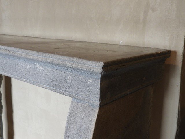 Small Fireplace In Grey Burgundy Stone, 19th Century-photo-4