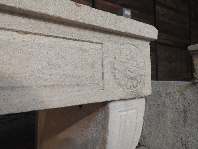 Louis XVI Fireplace In Burgundy Stone, 19th Century-photo-4