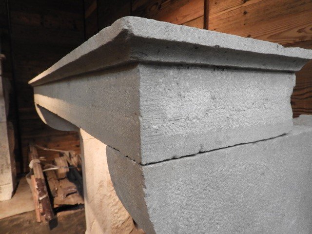 Rural Style Fireplace In Burgundy Stone-photo-2