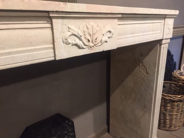 Louis XVI Fireplace In Burgundy Stone-photo-2