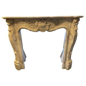 White Marble Fireplace, 19th Century