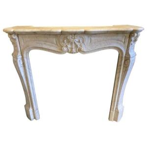 White Marble Fireplace, 19th Century