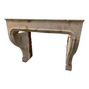 French Limestone Fireplace