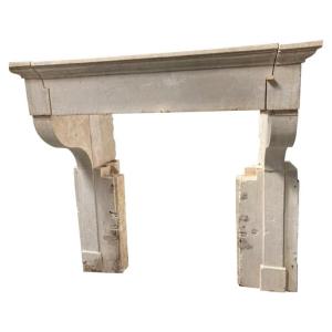 French Limestone Fireplace Louis XIII