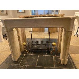 French Limestone Fireplace Mantel