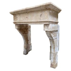 Fireplace Made Of French Limestone, Dating From 1792