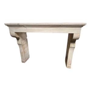 French Limestone Fireplace
