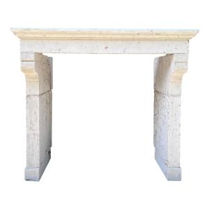 Louis Philippe Fireplace In French Limestone, 19th Century