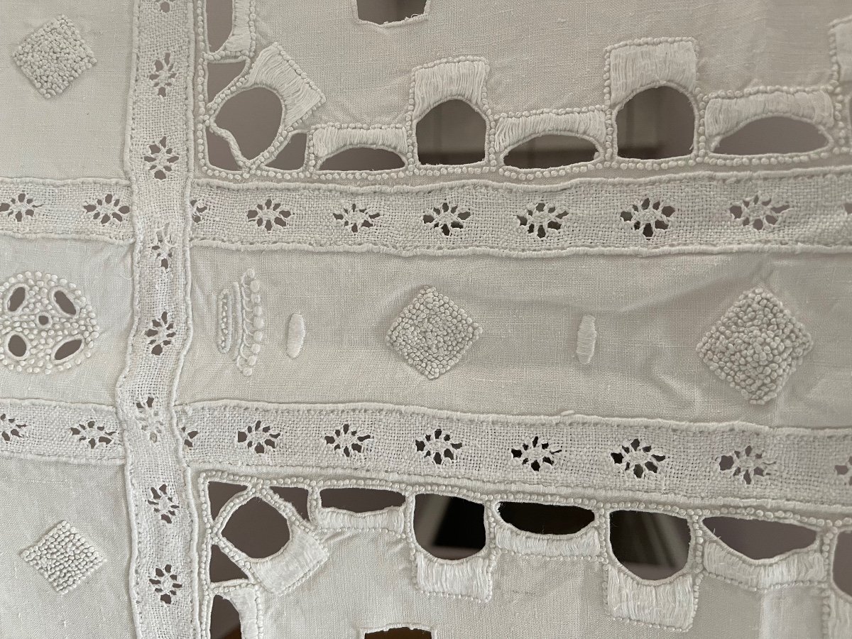 Nappe Ancienne D’exception En  Lin XXème  Double Couronne De Comte, Linge Domaine, Tissu Ancien-photo-6