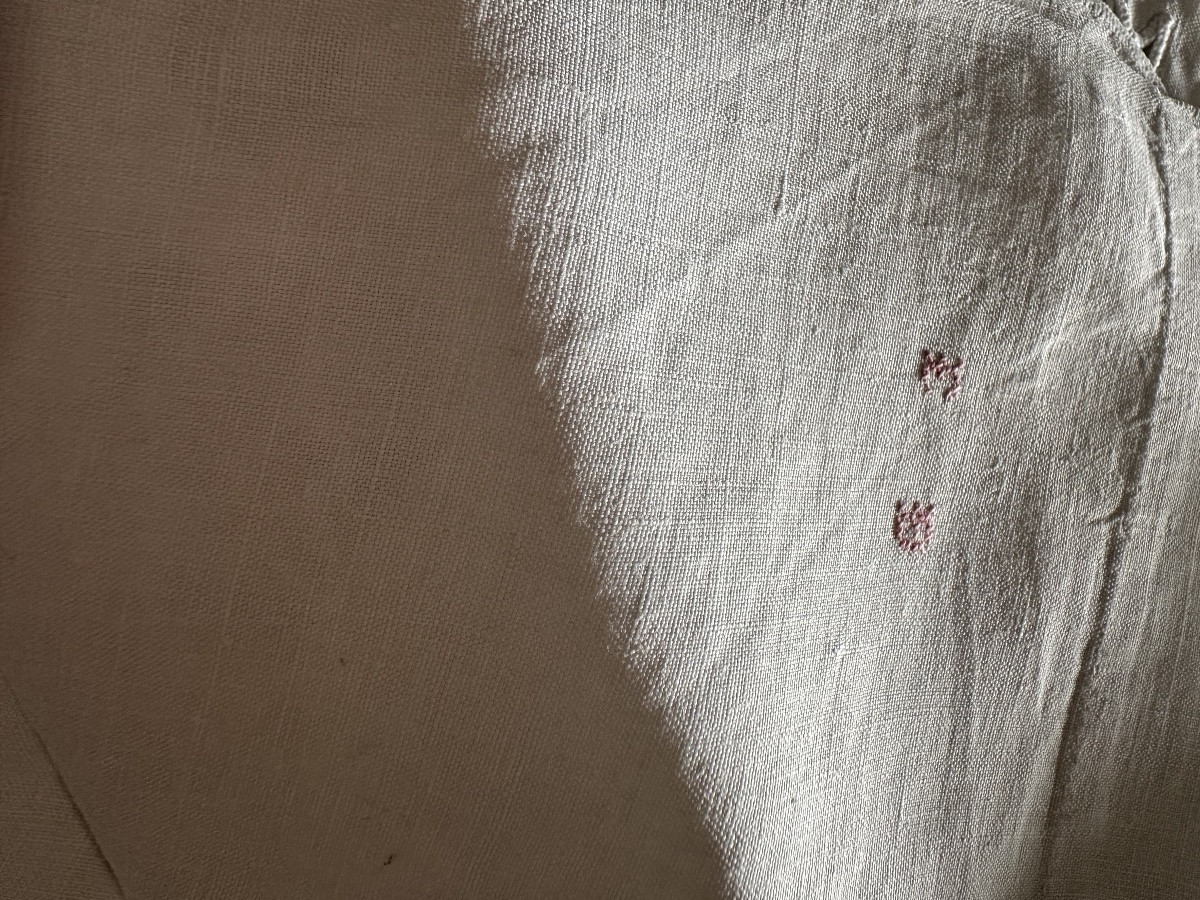 Antique Luxury Sheet – Richelieu With Fleur-de-lys – Frosted White Linen – 240 X 360 Cm-photo-7