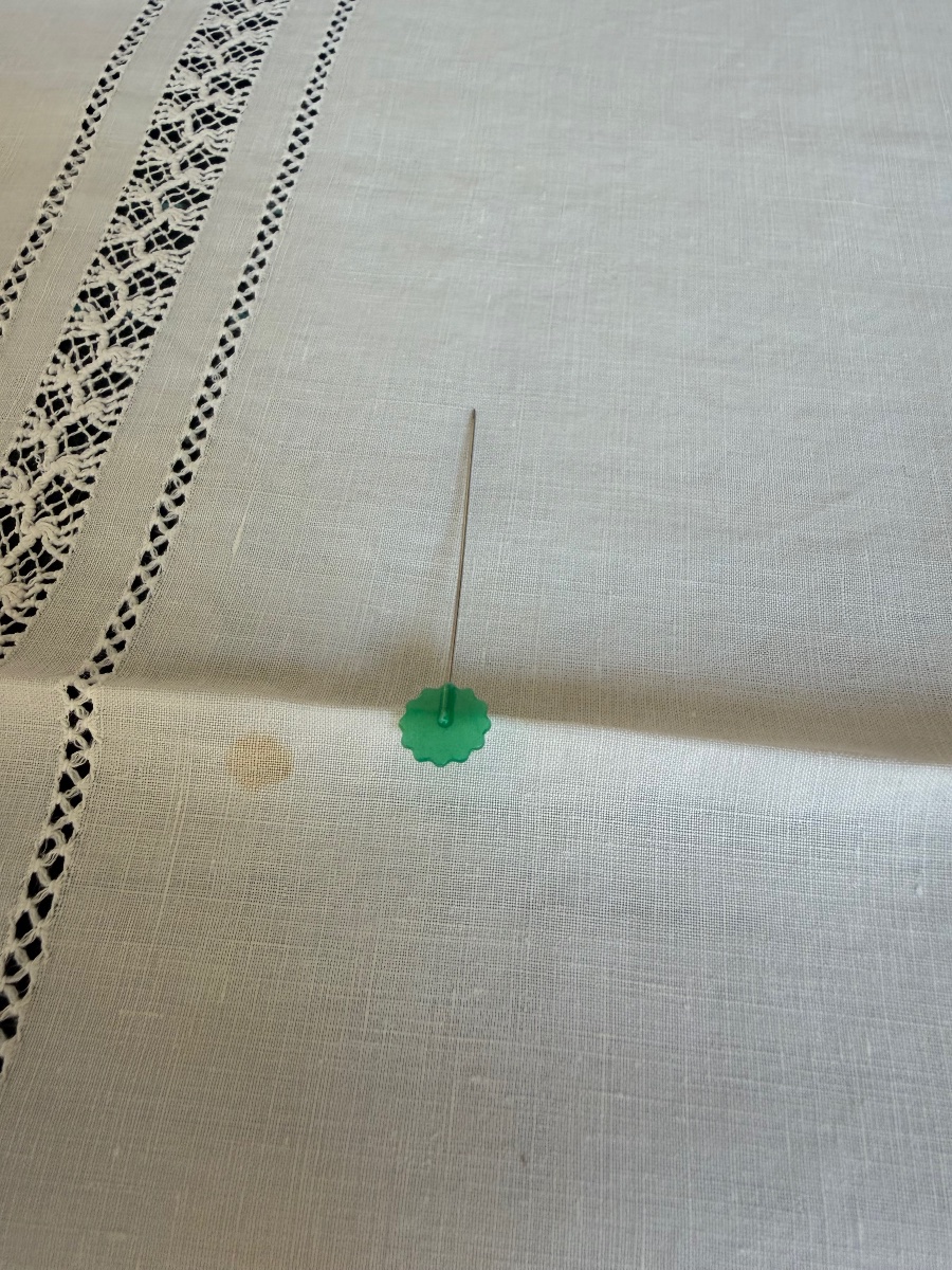 12 Vintage Linen-thread Napkins, Hand-embroidered Monogram, Needle-lace Design, 85x68-photo-6