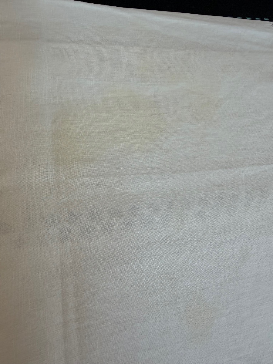12 Vintage Linen-thread Napkins, Hand-embroidered Monogram, Needle-lace Design, 85x68-photo-8