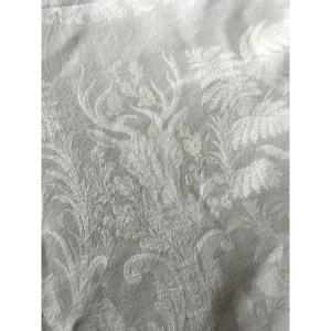  Large Old Linen Silk Damask Hunting Tablecloth 290x200 Monogram Ll Cavaliers Amazone