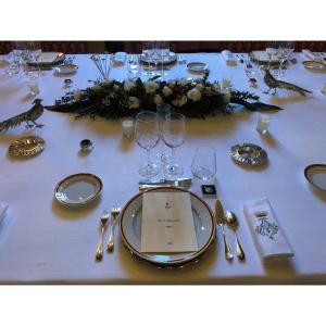 Tissu Ancien Lin 14 M ConfectionNappe Réception 6 M 24 Serviettes broderies Armoiries monogramm