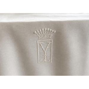 Large Antique Cloth With Count's Crown And Monogram Y, Late 19th Century, 230x300