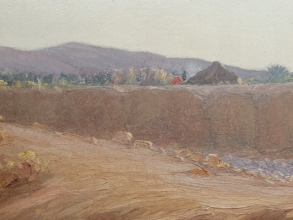 Antoine Gadan (1854-1934) - Orientaliste - "le Campement Dans L’oued" - Bône - Algérie-photo-1