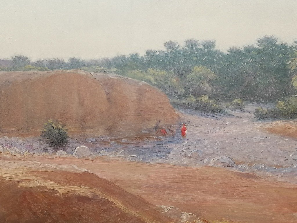Antoine Gadan (1854-1934) - Orientaliste - "le Campement Dans L’oued" - Bône - Algérie-photo-3