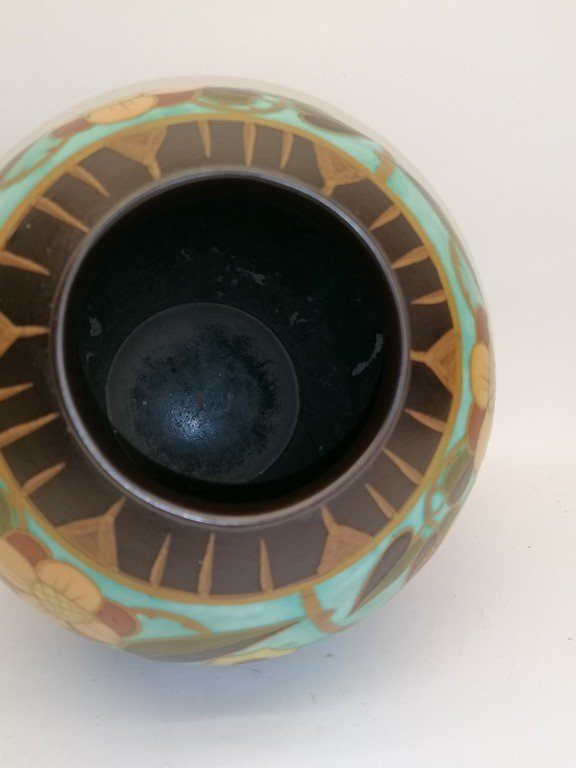 Vase Keramis - " Les Marronniers " - Art Déco – 1934 – Catteau – Boch Frères – Modèle D.1847 -photo-3