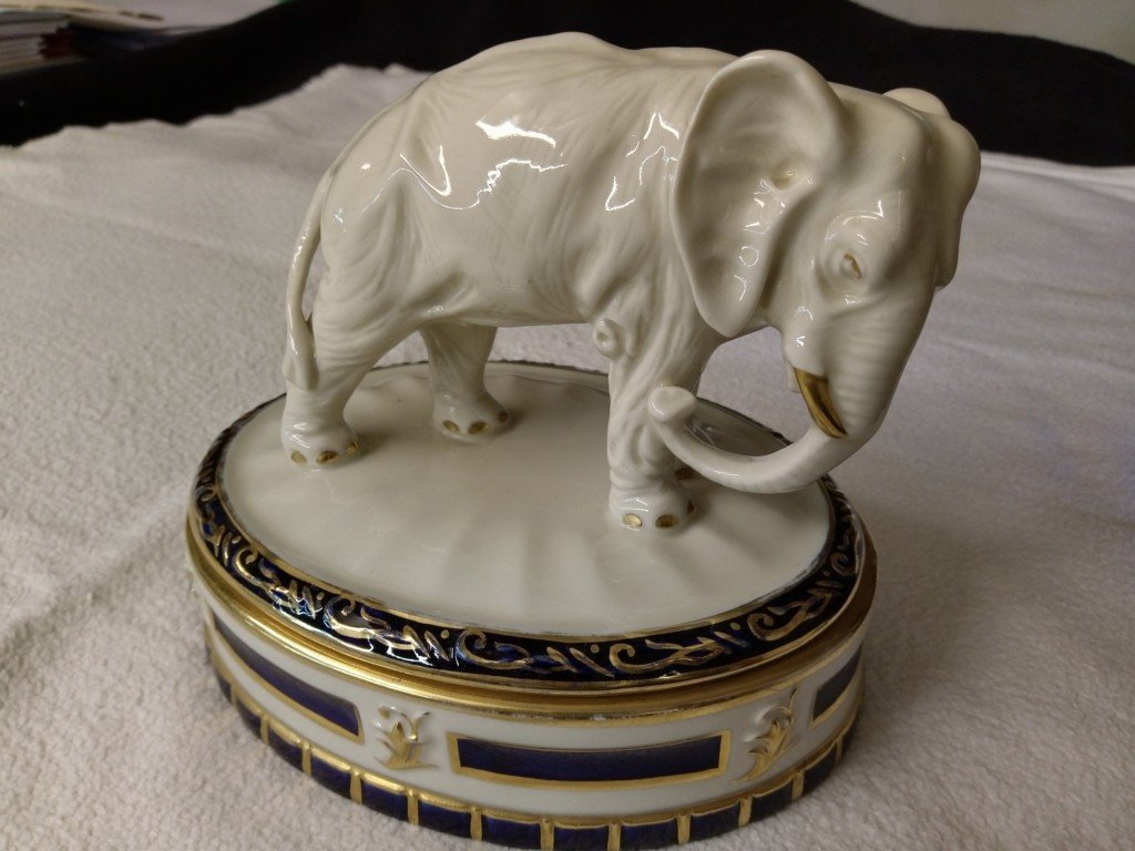 Porcelain Candy Box - Elephant - Royal Dux - Bohemia - 20th Century-photo-2