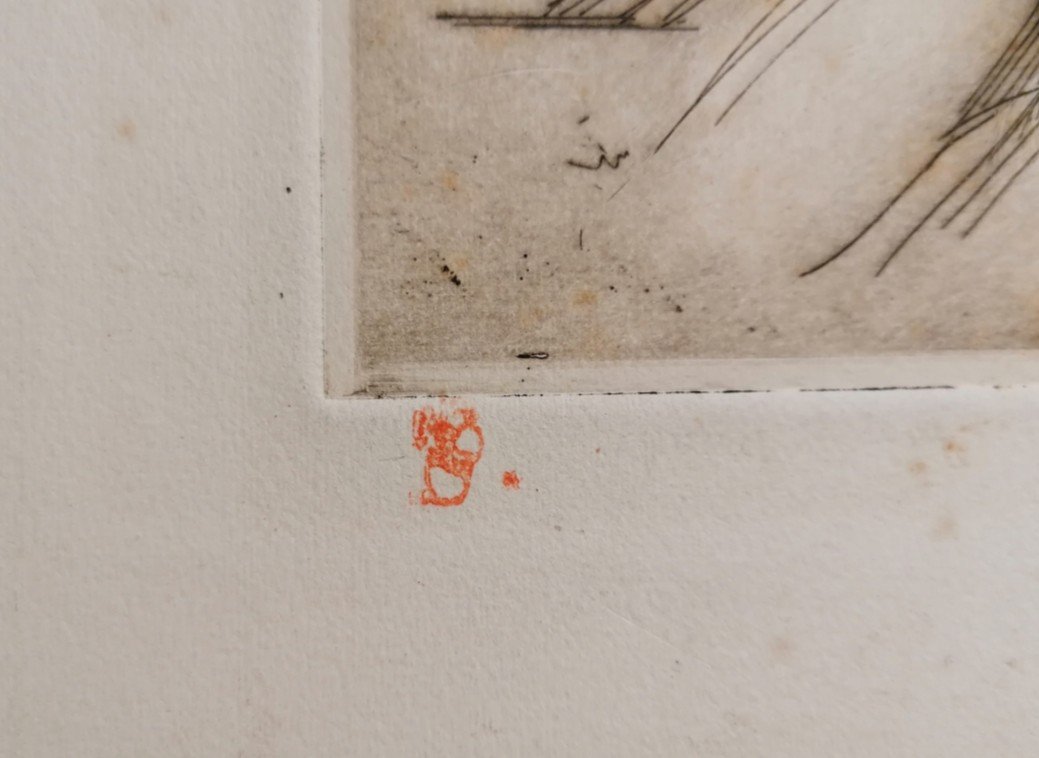 M. Grandgerard – Eau Forte – Gravure XX° d'Epoque – N° 43 - La 1ère Planche-photo-3