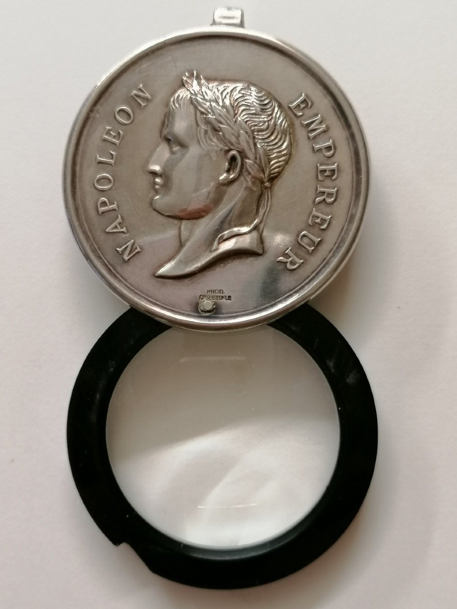 Christofle - Gallia - Pocket Magnifying Glass - Silver Metal - 20th Century-photo-4